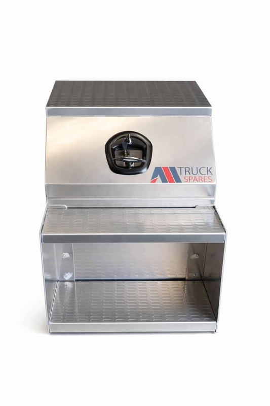 Aluminum Tool/Step Saddlle Box with Lock and Keys