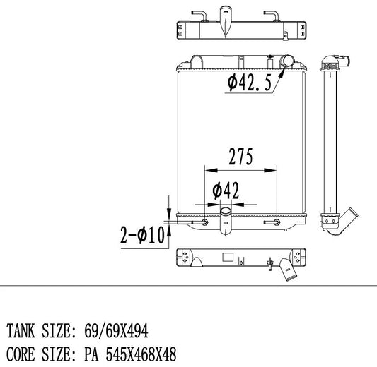HINO DUTRO 300 Narrow A/T Heavy Duty Radiator XZU307 XZ327 XZU337 XZU347 2003-On