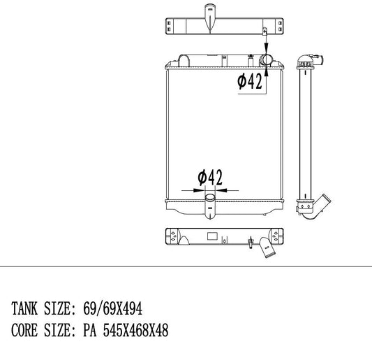 HINO DUTRO 300 Narrow M/T Heavy Duty Radiator XZU307 XZ327 XZU337 XZU347 2003-On