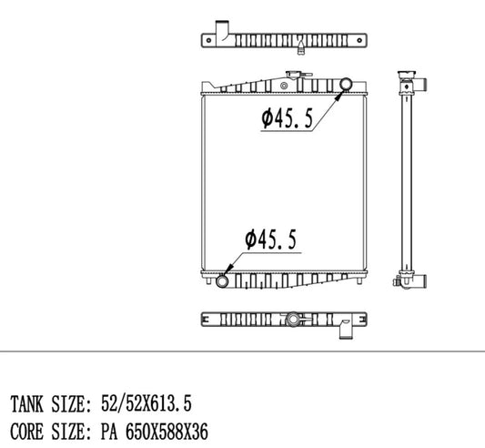 Heavy Duty Radiator For Nissan Ud Pk265 Man Pk255 Mk235 245 Ud 100A